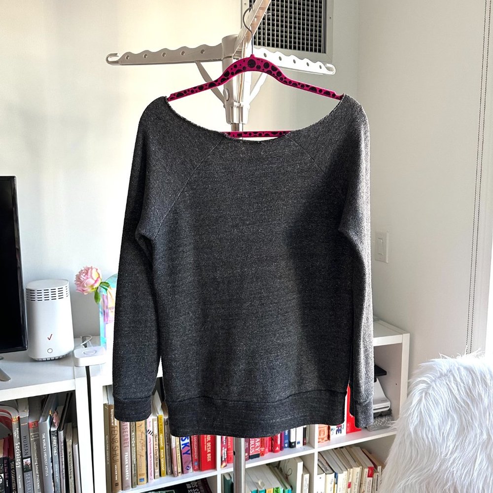 Alternative Apparel Gray Pullover Sweatshirt W. F… - image 2
